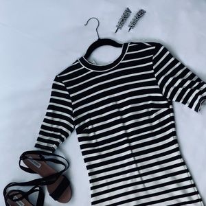 Bardot Stripe Ombre Mini Dress